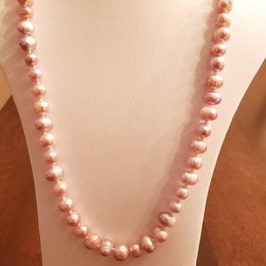 Natural Pearl Bead Necklace / Round High Quality Freshwater Pearl Beaded Necklac